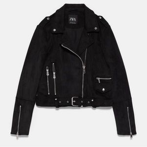 Zara faux suede moto jacket